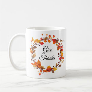Herfst Herfst Oogstbladeren Geef Bedankt koffie mo Koffiemok