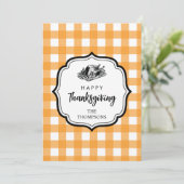 Herfst herfst Oranje Thanksgiving Pset Turkije Feestdagenkaart (Staand voorkant)