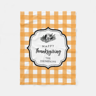 Herfst herfst Oranje Thanksgiving Pset Turkije Fleece Deken