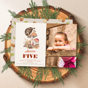 Herfst/Herfst Paddestoel Hedgehog Kids Verjaardags Kaart