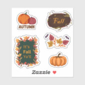 Herfst/herfst pompoen en bladeren sticker pack (Vel)