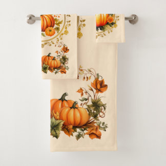 Herfst Herfst Pompoen Handdoek Set