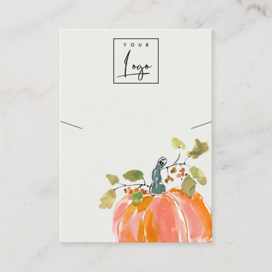 Herfst Herfst Pompoen Logo Ketting Display Visitekaartje (Voorkant)