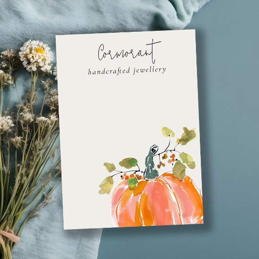 Herfst Herfst Pompoen Oorbel Ketting Blank Display Visitekaartje