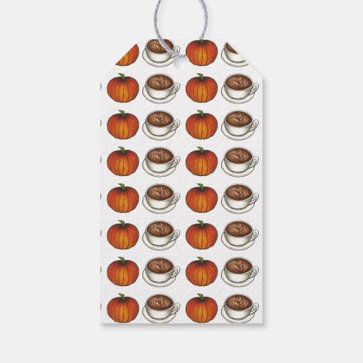 Herfst Herfst Pompoen Spice Latte Coffee Oktober Cadeaulabel (Achterkant)