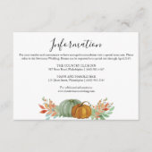 Herfst Herfst pompoenen informatie details bruilof Informatiekaartje (Voorkant)