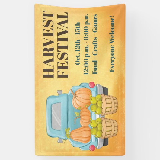 Herfst herfst Pumpkin Harvest Festival Spandoek (Verticaal)