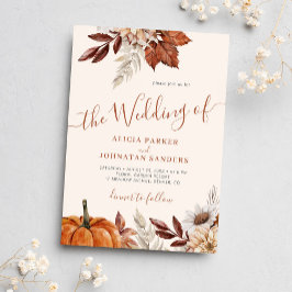 Herfst herfst QR code boho botanische bruiloft Kaart