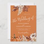 Herfst herfst QR code botanische roest sinaasappel Kaart (Voorkant)