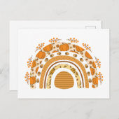 Herfst/Herfst regenboog Briefkaart (Voorkant / Achterkant)