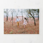 Herfst herfst rustiek land bladeren krans bruiloft drieluik uitnodiging (Cover)