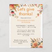 Herfst Herfst Rustiek Pompoen Thanksgiving Uitnodi Feestdagenkaart (Voorkant)