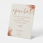 Herfst Herfst Rustieke Bloemen Open Bar Reclamebord Met Voetstuk (Voorkant)