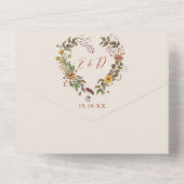 Herfst Herfst Rustieke Bloemen QR Code Bruiloft All In One Uitnodiging (Achterkant)