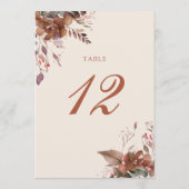Herfst Herfst Rustieke Bloemen Tafelnummer (Achterkant)