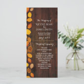 Herfst Herfst rustieke gouden bladeren bruiloft pr Programma (Staand voorkant)