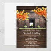 herfst Herfst rustieke schuur land bruiloft uitnod Kaart (Voorkant / Achterkant)
