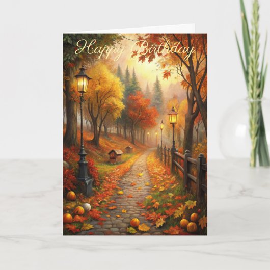 Herfst Herfst Scene Verjaardag Kaart (Voorkant)