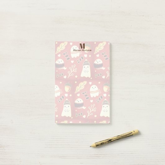 Herfst Herfst Schattige Spooky Ghosts Post-it® Notes (Op bureau)