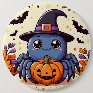 Herfst/herfst/spin/heks/halloween Ronde Button 6,0 Cm