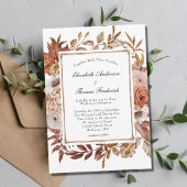Herfst herfst Terracotta Boho Floral Modern Weddin Kaart