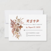 Herfst herfst Terracotta Rustic Floral Wedding RSVP Kaartje (Achterkant)