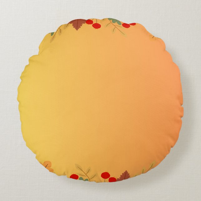 Herfst Herfst Thanksgiving Oogst Bladeren Vallen Rond Kussen (Voorkant)