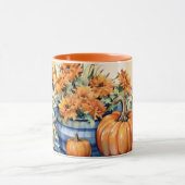 Herfst Herfst Thanksgiving pompoen en bloemen Mok (Midden)
