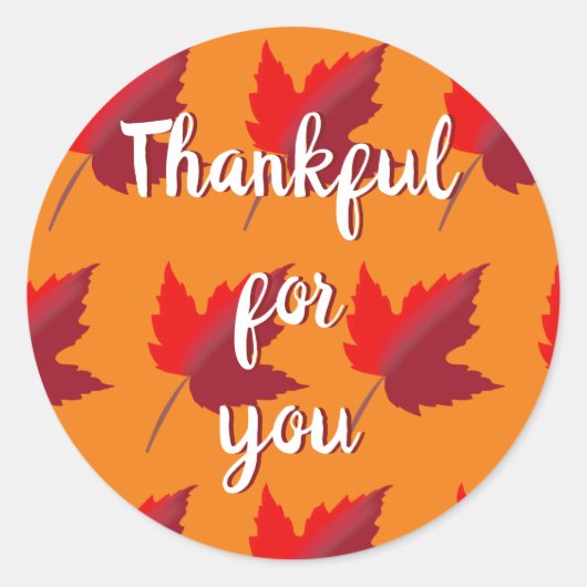 Herfst Herfst Thanksgiving Ronde Sticker (Voorkant)