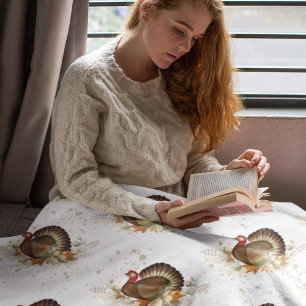 Herfst Herfst Thanksgiving Turkije Fleece Deken
