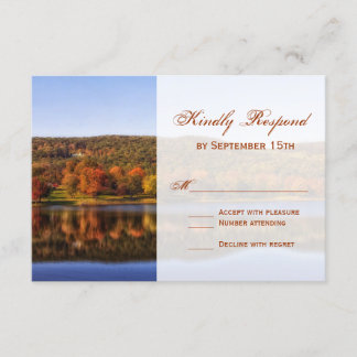 Herfst herfst Trees Lake Country Wedding RSVP-kaar RSVP Kaartje