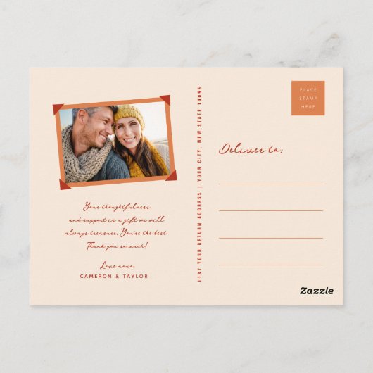 Herfst herfst Trees Rustic Aangepast Dank u Briefk Briefkaart (Achterkant)