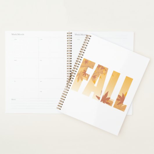 Herfst Herfst Typografie Ontwerp met bladeren Planner (Display)