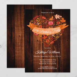 Herfst Herfst verlaat Pumpkins Wood Verjaardagsf Kaart