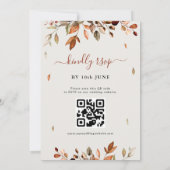 Herfst herfst verlaat roestend land boho bruiloft kaart (Achterkant)