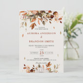 Herfst herfst verlaat roestend land boho bruiloft  kaart (Staand voorkant)