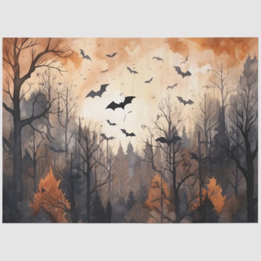  Herfst Herfst Vleermuizen Decoupage Tissuepapier (Voorkant)