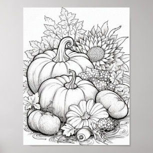 Herfst/herfst Volwassen Kleurplaten Poster