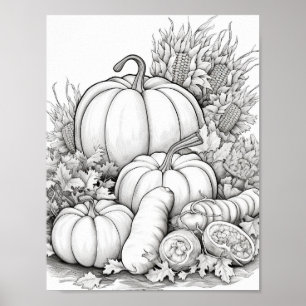Herfst/herfst Volwassen Kleurplaten Poster