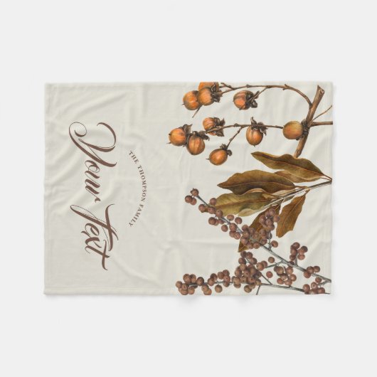Herfst Herfst Waterverf bladeren aangepaste tekst Fleece Deken (Voorkant (Horizontaal))