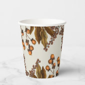 Herfst Herfst Waterverf bladeren Papieren Bekers (Voorkant)