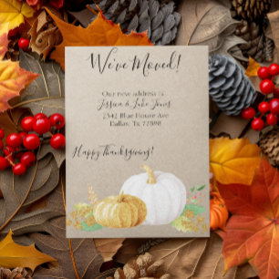 Herfst herfst We hebben Thanksgiving verplaatst Aankondiging