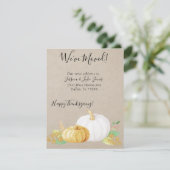 Herfst herfst We hebben Thanksgiving verplaatst Aankondiging (Staand voorkant)