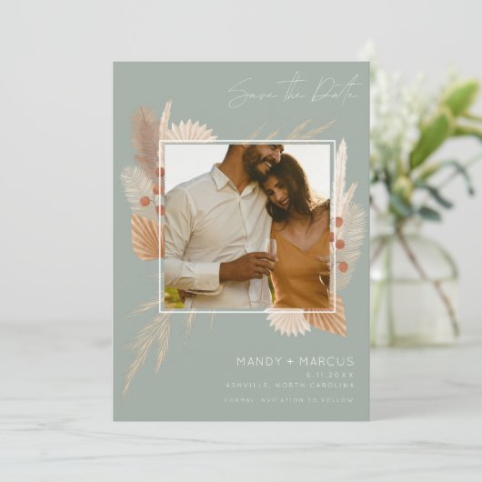 Herfst Herfst Wijze Foto Huwelijk Save The Date (Staand voorkant)