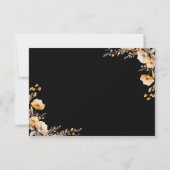 Herfst Herfst Wildflower Crest Black Wedding RSVP Kaartje (Achterkant)