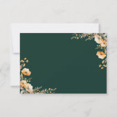 Herfst Herfst Wildflower Crest Emerald Green Weddi RSVP Kaartje (Achterkant)