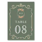 Herfst Herfst Wildflower Crest Sage Green Wedding Kaart (Voorkant)