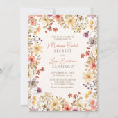 Herfst Herfst Wildflowers Wedding Kaart (Voorkant)