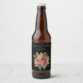 Herfst Herfst Zwart Rustieke Waterverf Bruiloft Bier Etiket (Voorkant)
