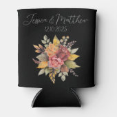 Herfst Herfst Zwart Rustieke Waterverf Bruiloft Blikjeskoeler (Voorkant)